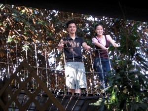 Drew and Mica at Pan de Marikina's Hanging Bridge