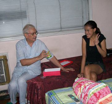 Lolo: Are you the one and only culprit of the Pringles in the redbox crime?! Mica: I'm guilty. Peace Grandpa :D