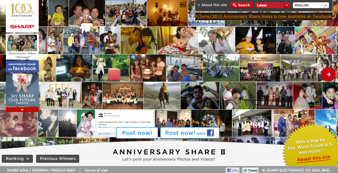 Sharp's 100th Anniversary Campaign website https://share.sharp100years.com/