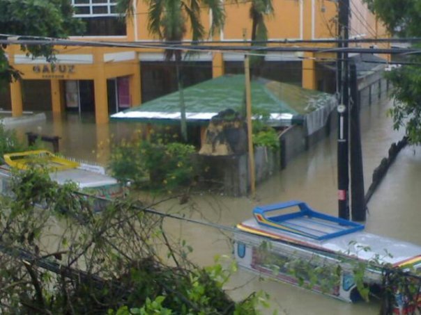 R.A. Gapuz building flooded in Brgy Bolosan, Dagupan. Photo taken by Pia de Vera