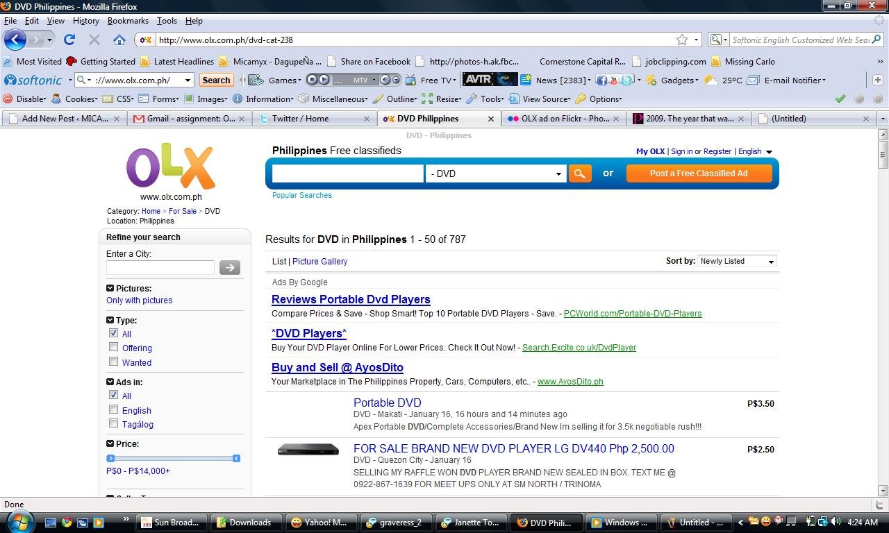 OLX Sample Classified Ads Search Result